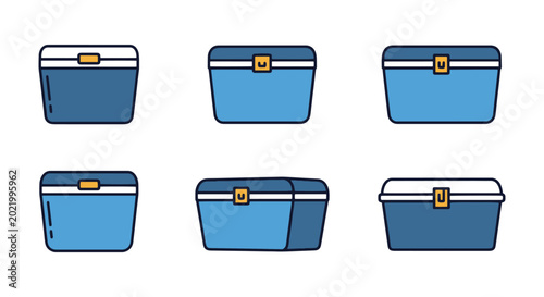 IceChest Line art vector set clean minimal illustration