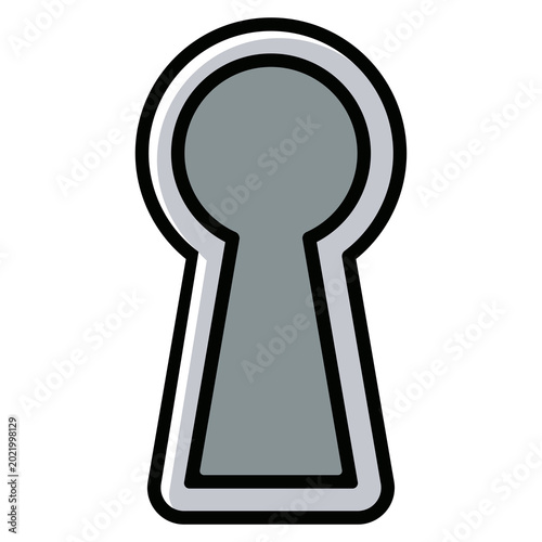 Keyhole icon vector illustration of door lock security access point for digital private protection element