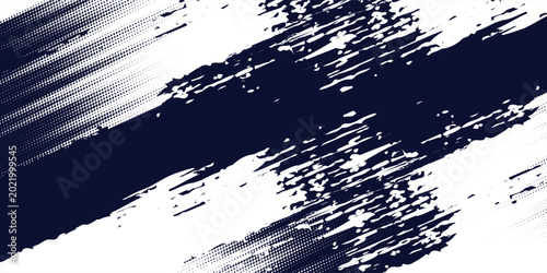 Fényképezés Dots halftone white \u0026 blue color pattern gradient grunge texture background
