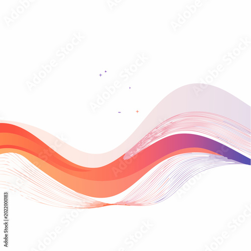 Abstract Wave Design with Gradient Colors