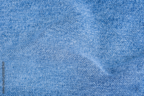 Blue denim fabric texture close up detail