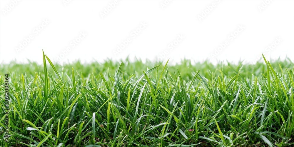 Obraz premium Vibrant Green Grass Field with Soft Focus Background and Crisp Blades