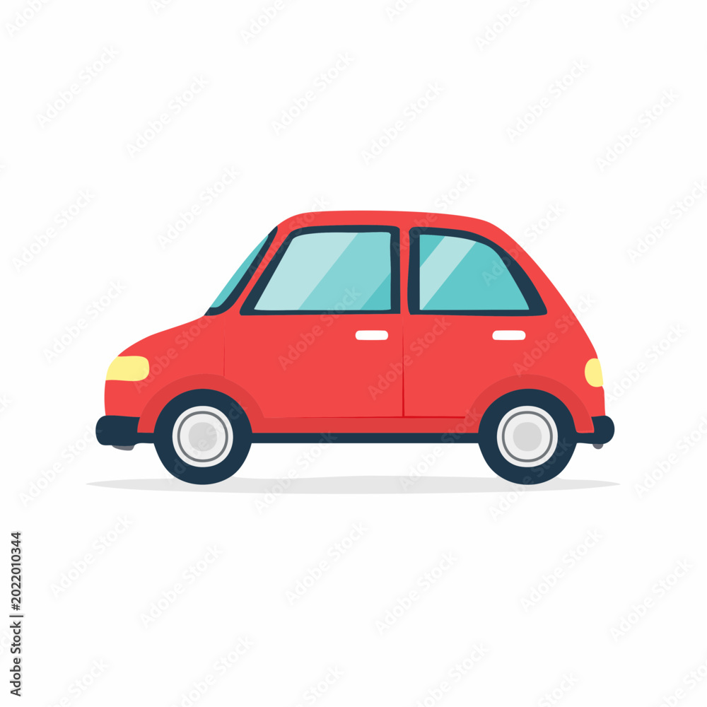 Fototapeta premium Red Cartoon Car