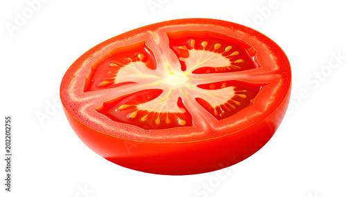Fresh Red Tomato Half Isolated on White Background Vibrant Healthy Food