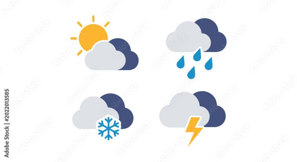 Obraz premium forecast Line art vector set modern simple shapes illustration