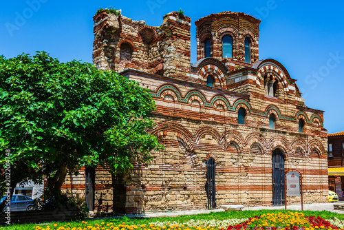 Ancient Christ Pantocrator Church in city Nessebar, Bulgaria