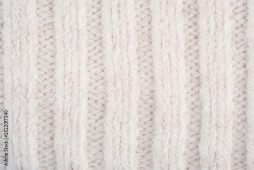 Cuadro en lienzo Cream knit fabric with vertical ribbing texture