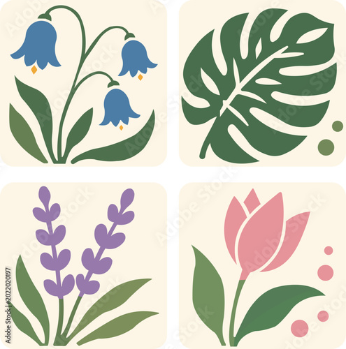 Flowers and leaves 01