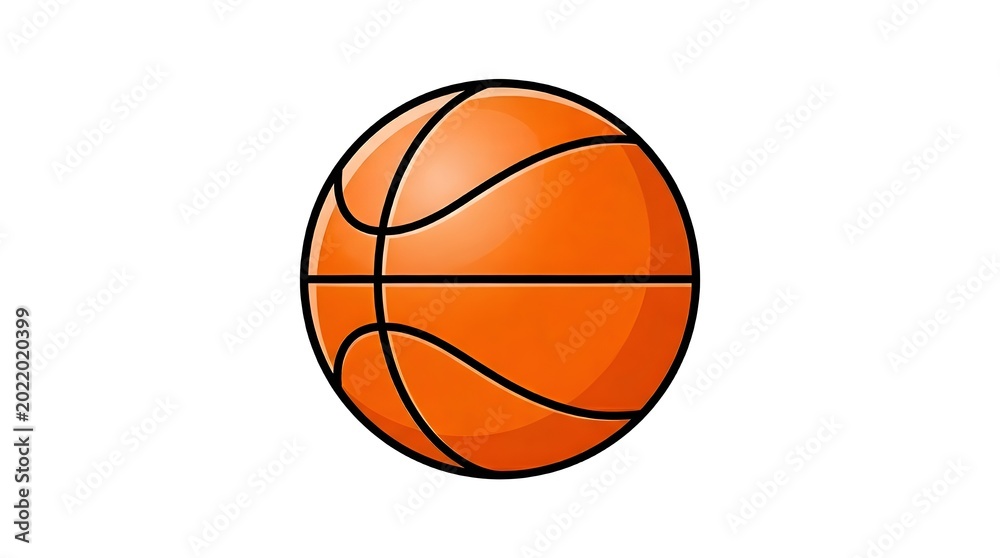 Fototapeta premium Orange basketball on white background