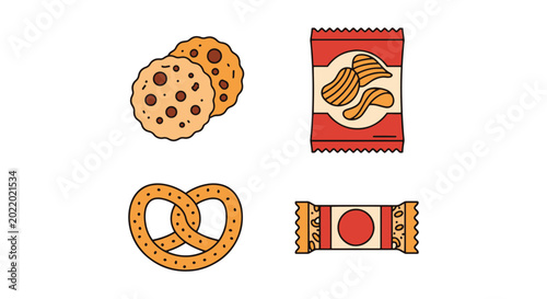 gluten free snack Line art clean abstract decorative vector