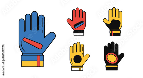 Goalkeeper Gloves Line art clean abstract simple shapes