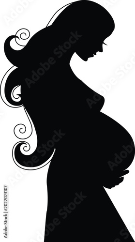 silhouette of a pregnant maternity woman