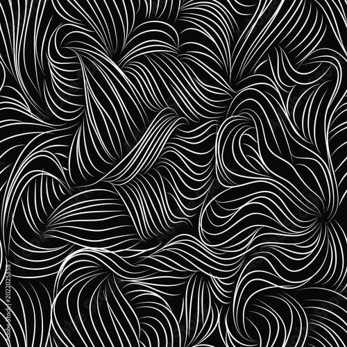 black and white abstract seamless swirl background
