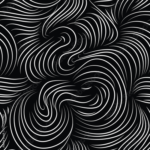 black and white seamless swirl pattern