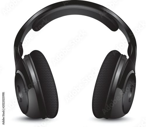 vector illustration 3d headphone element isolated on a white background