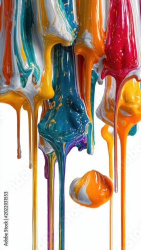 Vibrant Paint Drips and Splashes