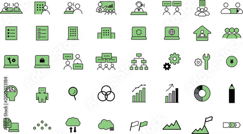 Foto IT Support & Presentation / IT系アイコンセットgreen