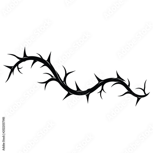 Black silhouette of a thorny vine or crown of thorns
