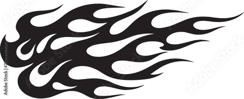 Foto Vintage hot rod flame vector, black tribal fire decal for car and motorcycle rac