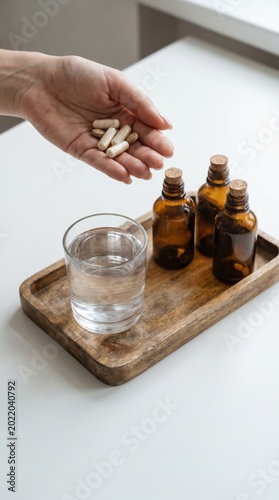 Supplement Capsule Natural Remedy Amber Bottle Wellness