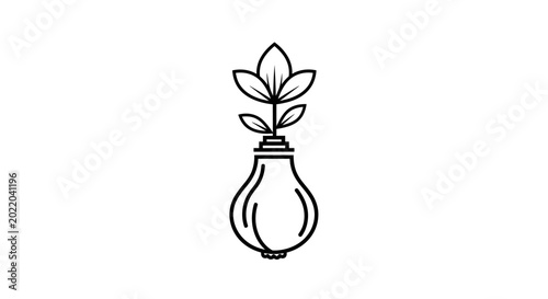 Bild auf Leinwand Lightbulb plant sprout logo, growing idea concept, innovation, creativity, and g