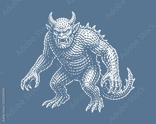 Quadro su tela Fearsome horned creature
