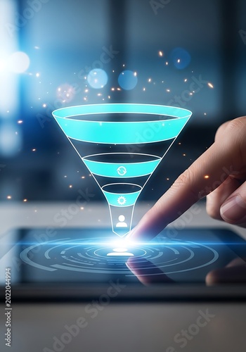 Digital funnel interface interaction technology