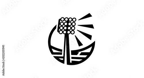 Tableau sur toile Stadium floodlight icon, spotlight symbol, stadium lighting, sports arena illumi