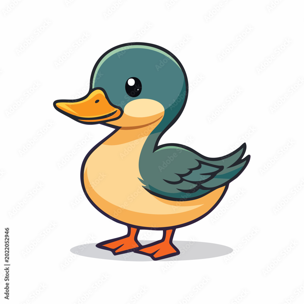 Fototapeta premium Cute cartoon duckling illustration