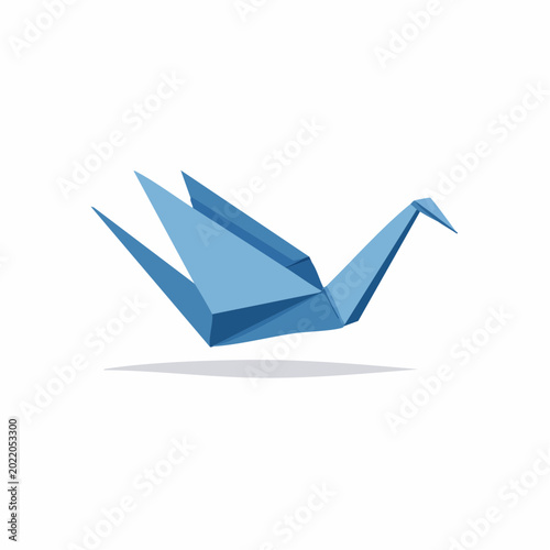 Blue Origami Crane Icon