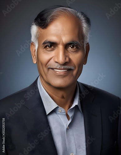 Wise Confident South Asian Businessman Headshot