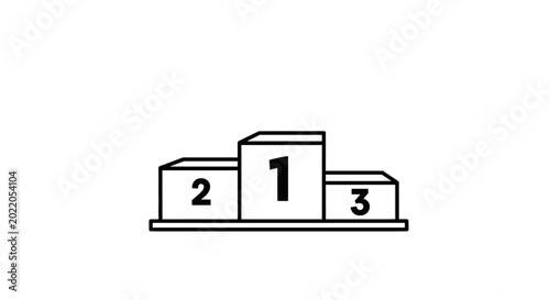 Winner's podium with numbers 1, 2, 3, isolated on white background, vector illustration