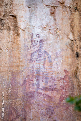 Australian Aboriginal mythology painted on rock galleries, Northern Territory.	