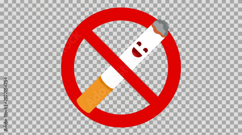Tablou pe pânză No smoking allowed sign with cigarette.