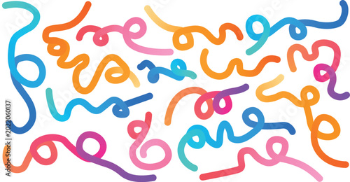 Vibrant colorful swirling lines art design