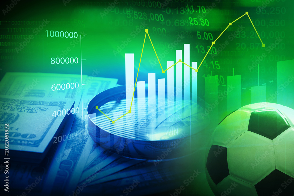 Fototapeta premium business in football club and soccer team manager, online sport betting concept