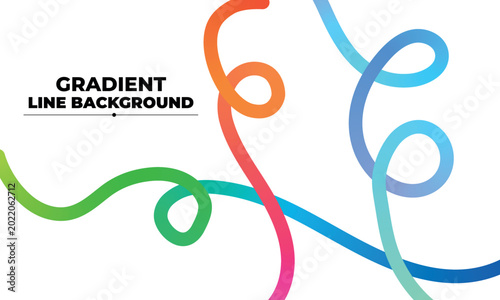 Vibrant gradient line background with colorful swirling curves