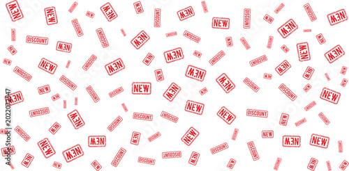 New and discount stamp pattern on transparent background