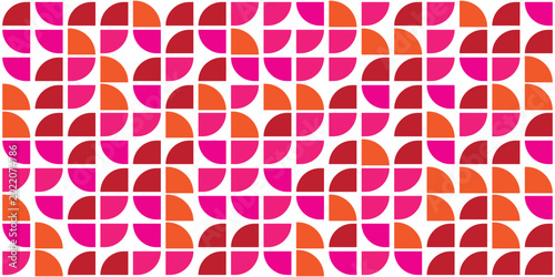 Half Circle and Circle Shapes and Designs Red and Purple Colors Geometric Pattern Abstract Pattern Seamless Pattern