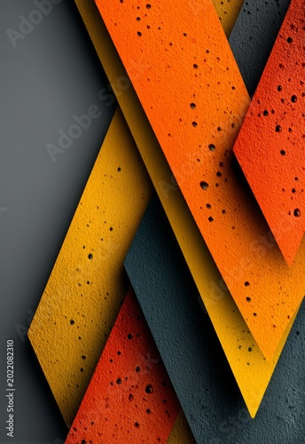 Vibrant Abstract Background with Textured Layers in Orange, Yellow, and Gray Tones