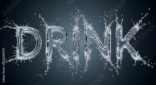 Frozen drink text ice effect.