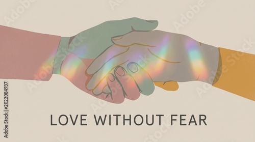 A vibrant illustration symbolizing unity, acceptance, and love without fear during Pride month, fostering solidarity and respect for the LGBTQ+ community
