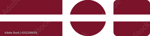 Foto Three variations of the latvian flag design in different geometric shapes
