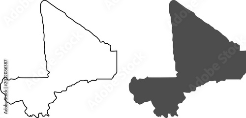 Photos Map of mali, outline and silhouette