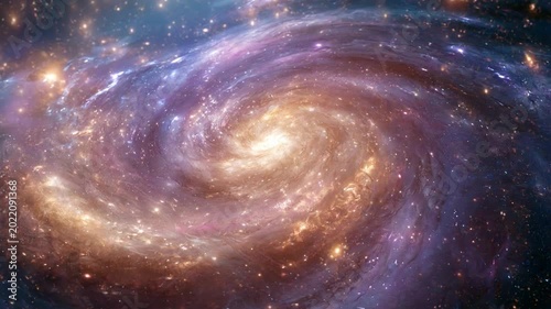 Cosmic Symphony: Witness the awe-inspiring beauty of a spiral galaxy, a celestial swirl of stars, dust, and gas, painted across the canvas of deep space.