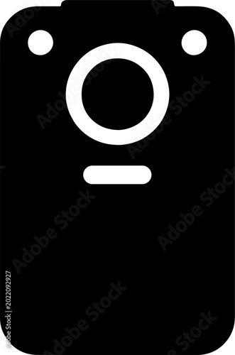 Body camera silhouette for law enforcement security and professional surveillance recording concepts