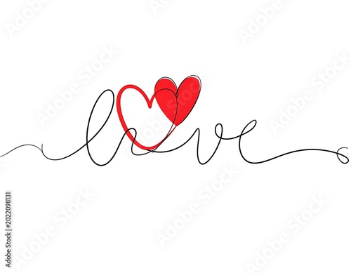 Love heart calligraphy