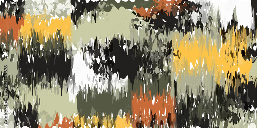 Obraz premium Abstract blotched random paint splatter seamless pattern. Dense grungy mottled effect fabric texture design with tileable all over print. For speckled impressionism style wallpaper backdrop.