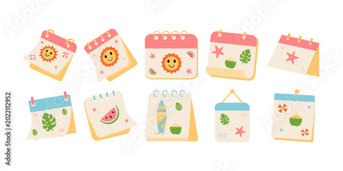 Summer Calendar Cute Sticker