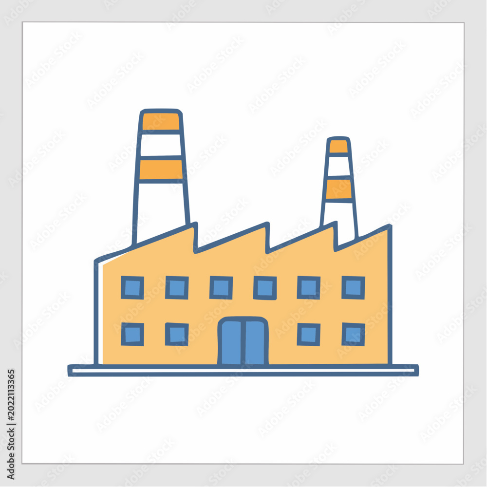 Fototapeta premium Simple Factory Building Icon